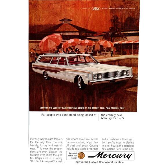None Other - 1965 Mercury Colony Park Wagon Automobile Car - Vintage Magazine Ad D20